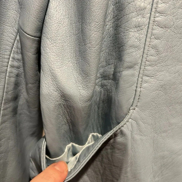 Vintage Ocean West Made In Canada Blue‎ Leather Jacket Blazer Womens Size Medium - Picture 4 of 7